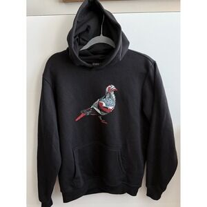 Staple x Air Jordan 4 Pigeon Logo Hoodie Men's Small Black BRED Fleece Pockets